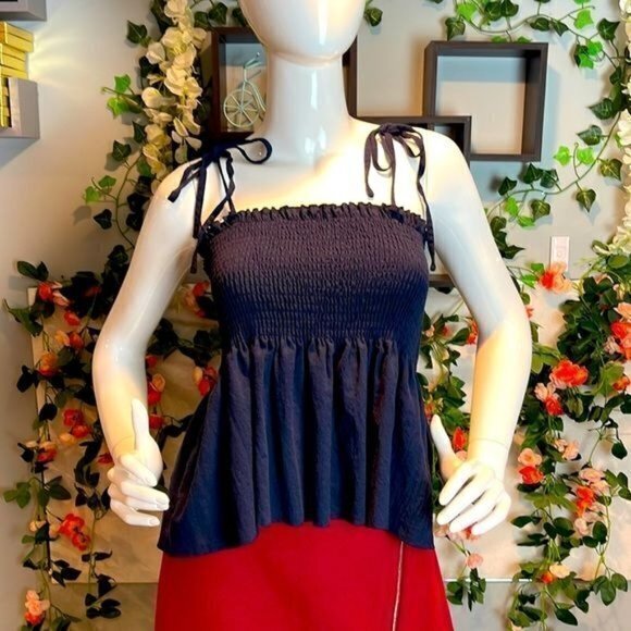 Navy Blue Crop Cami‎ Top Size Small RefI024 - Picture 1 of 9